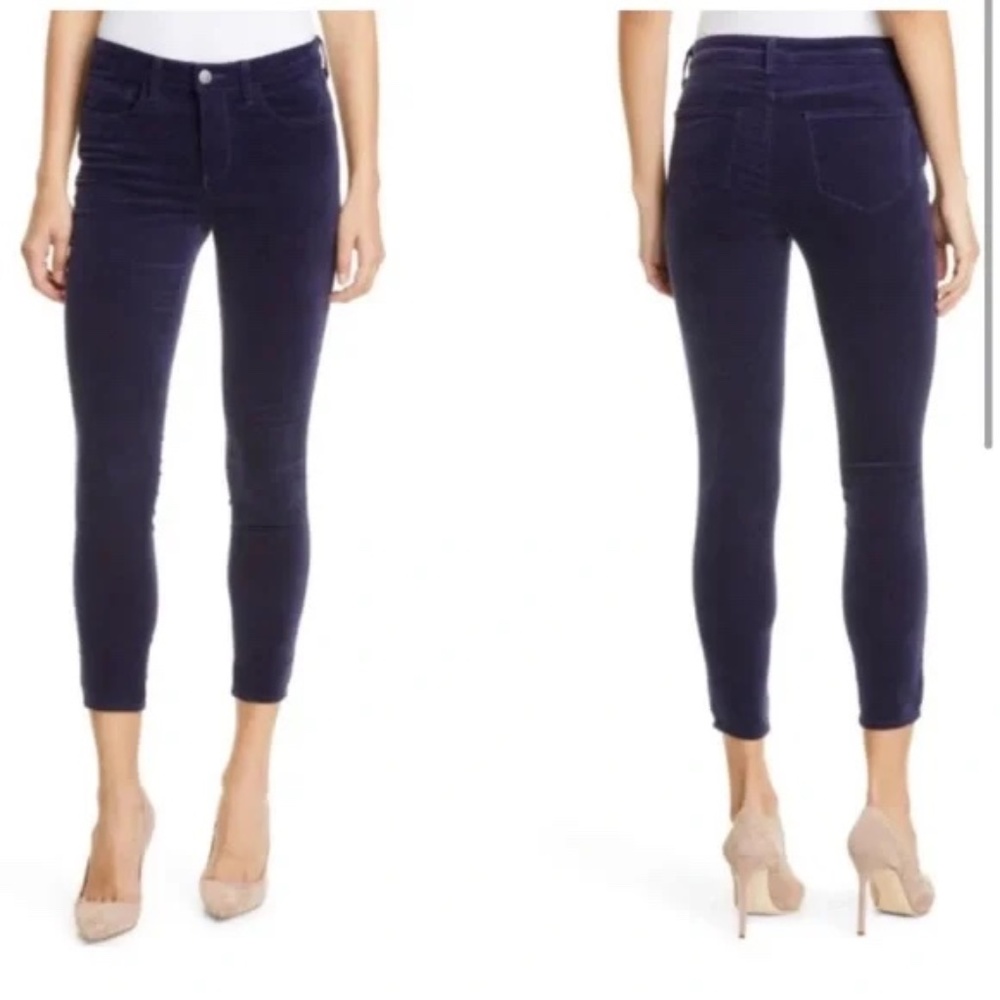 NWT L’Agence Sada High Rise Cropped Slim Jeans in Stargazer Purple Sz 26